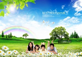 春天气息PSD全家福